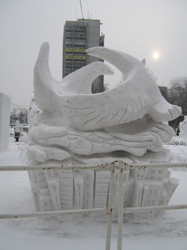 Снежный конь на выставке скульптур © Алёна Груя