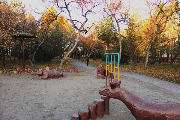 Детская игровая площадка с фигурками животных © Светлана Лиль